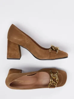 Damen Konstantin Starke – Pumps aus Veloursleder cognac
