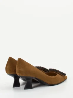 Damen Konstantin Starke – Pumps aus Veloursleder cognac