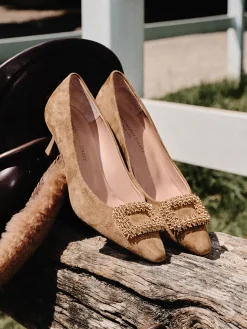 Damen Konstantin Starke – Pumps aus Veloursleder cognac