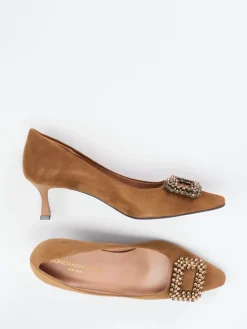 Damen Konstantin Starke – Pumps aus Veloursleder cognac