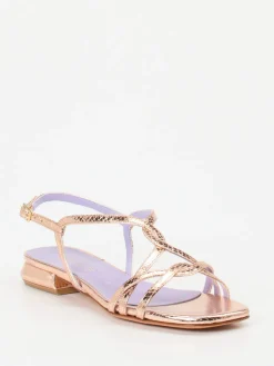 Damen Konstantin Starke – Riemchensandale aus Metallicleder Roségold