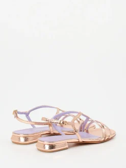 Damen Konstantin Starke – Riemchensandale aus Metallicleder Roségold