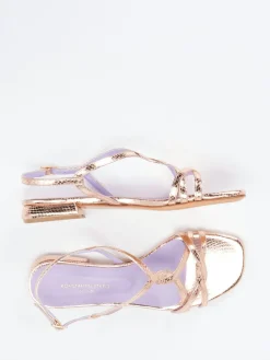 Damen Konstantin Starke – Riemchensandale aus Metallicleder Roségold