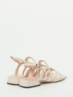 Damen Konstantin Starke – Riemchensandale aus Lammleder cremeweiß