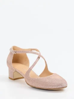 – Riemchenpumps aus Metallicleder Roségold*Konstantin Starke Online