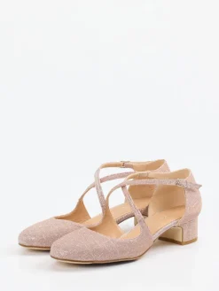 – Riemchenpumps aus Metallicleder Roségold*Konstantin Starke Online