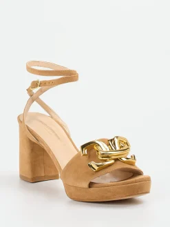 Damen Konstantin Starke – Sandalen aus Veloursleder camel
