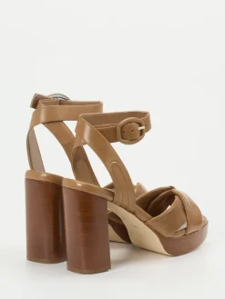 Damen Konstantin Starke – Sandaletten aus Lammleder cognac