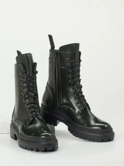 Damen Konstantin Starke – Schnürboots aus Lammleder Dunkeloliv