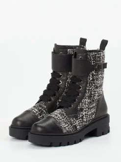 Damen Konstantin Starke – Schnürboots aus Textil und Kalbleder