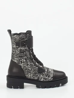 Damen Konstantin Starke – Schnürboots aus Textil und Kalbleder