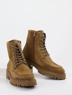 Damen Konstantin Starke – Schnürboots aus Veloursleder cognac