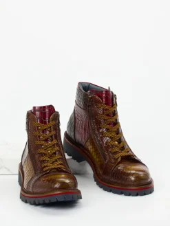 – Schnürboots aus geprägtem Leder bordeaux*Konstantin Starke Outlet