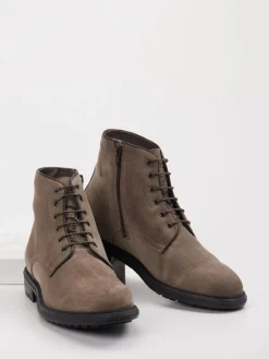 Herren Konstantin Starke – Schnürboots aus Veloursleder taupe