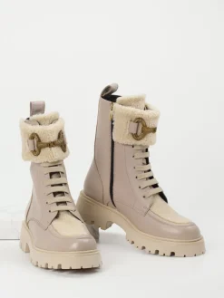 Damen Konstantin Starke – Schnürboots aus Kalbleder grau