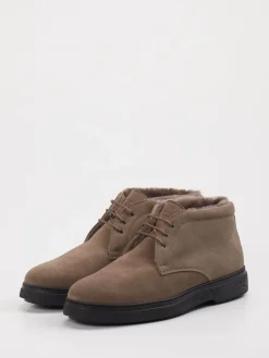 – Schnürstiefeletten aus Veloursleder taupe*Konstantin Starke Best