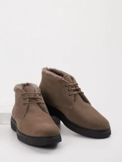 – Schnürstiefeletten aus Veloursleder taupe*Konstantin Starke Best