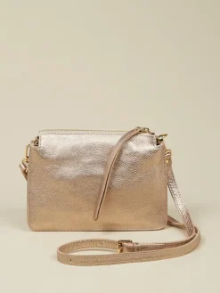 Damen Konstantin Starke – Schultertasche aus Metallicleder Roségold