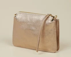 Damen Konstantin Starke – Schultertasche aus Metallicleder Roségold