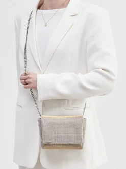 – Schultertasche aus Textil Champagner*Konstantin Starke Best