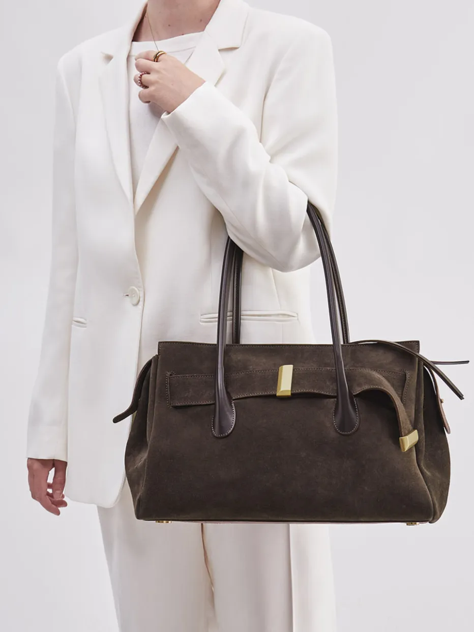 – Shopper Bag aus Veloursleder Dunkel*Konstantin Starke Online