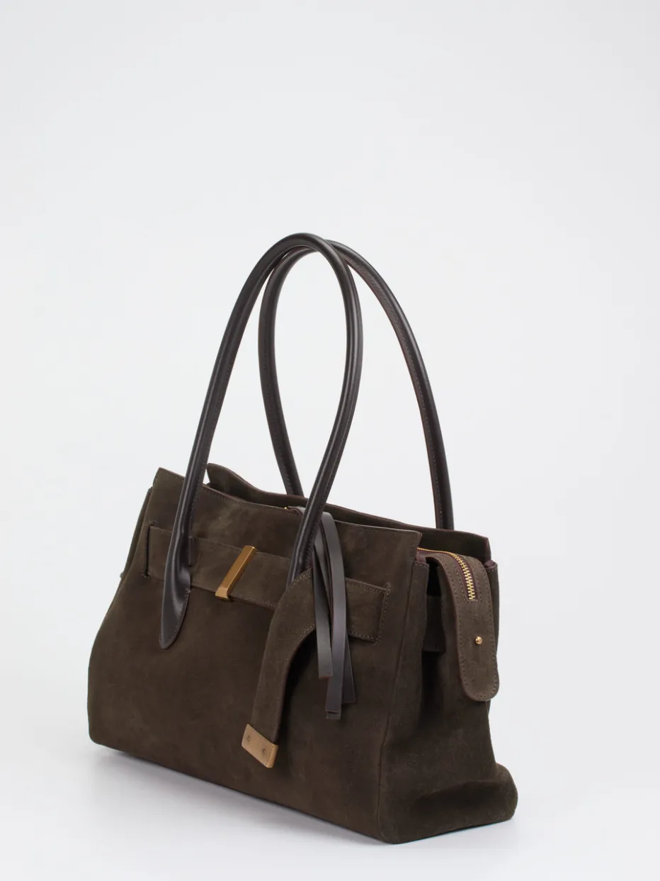 – Shopper Bag aus Veloursleder Dunkel*Konstantin Starke Online
