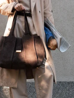 – Shopper aus Veloursleder Dunkel*Konstantin Starke Discount