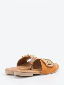 – Slides aus Veloursleder cognac-color*Konstantin Starke