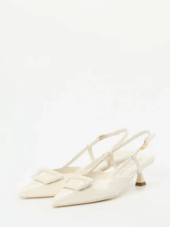 Damen Konstantin Starke – Slingback-Pumps aus Lackleder cremeweiß