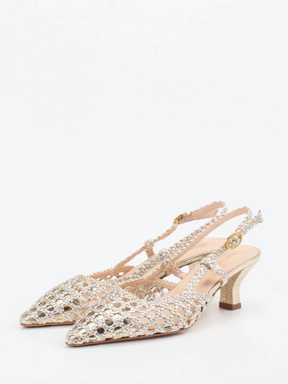 – Slingback-Pumps aus Flechtleder Gold*Konstantin Starke Clearance