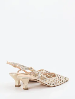 – Slingback-Pumps aus Flechtleder Gold*Konstantin Starke Clearance