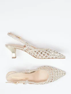 – Slingback-Pumps aus Flechtleder Gold*Konstantin Starke Clearance