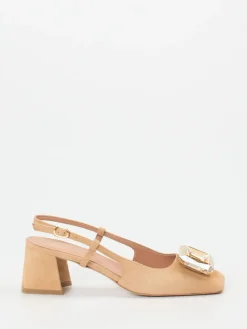 Damen Konstantin Starke – Slingback-Pumps aus Veloursleder Sand