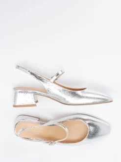 Damen Konstantin Starke – Slingback-Pumps aus Metallicleder