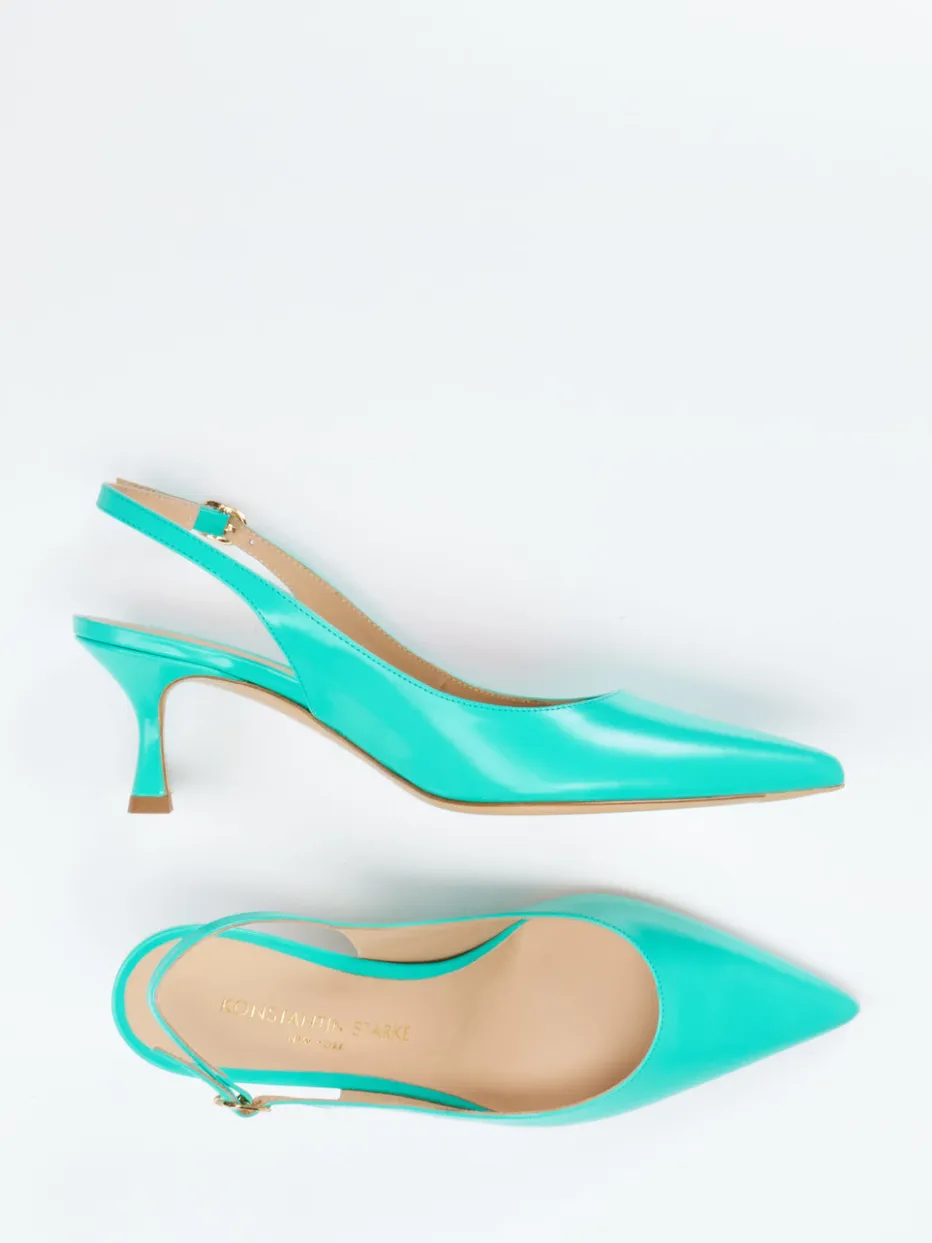 – Slingback-Pumps aus Hochglanzleder Türkisgrün*Konstantin Starke Best