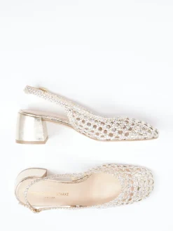 – Slingback-Pumps aus Flechtleder Gold*Konstantin Starke