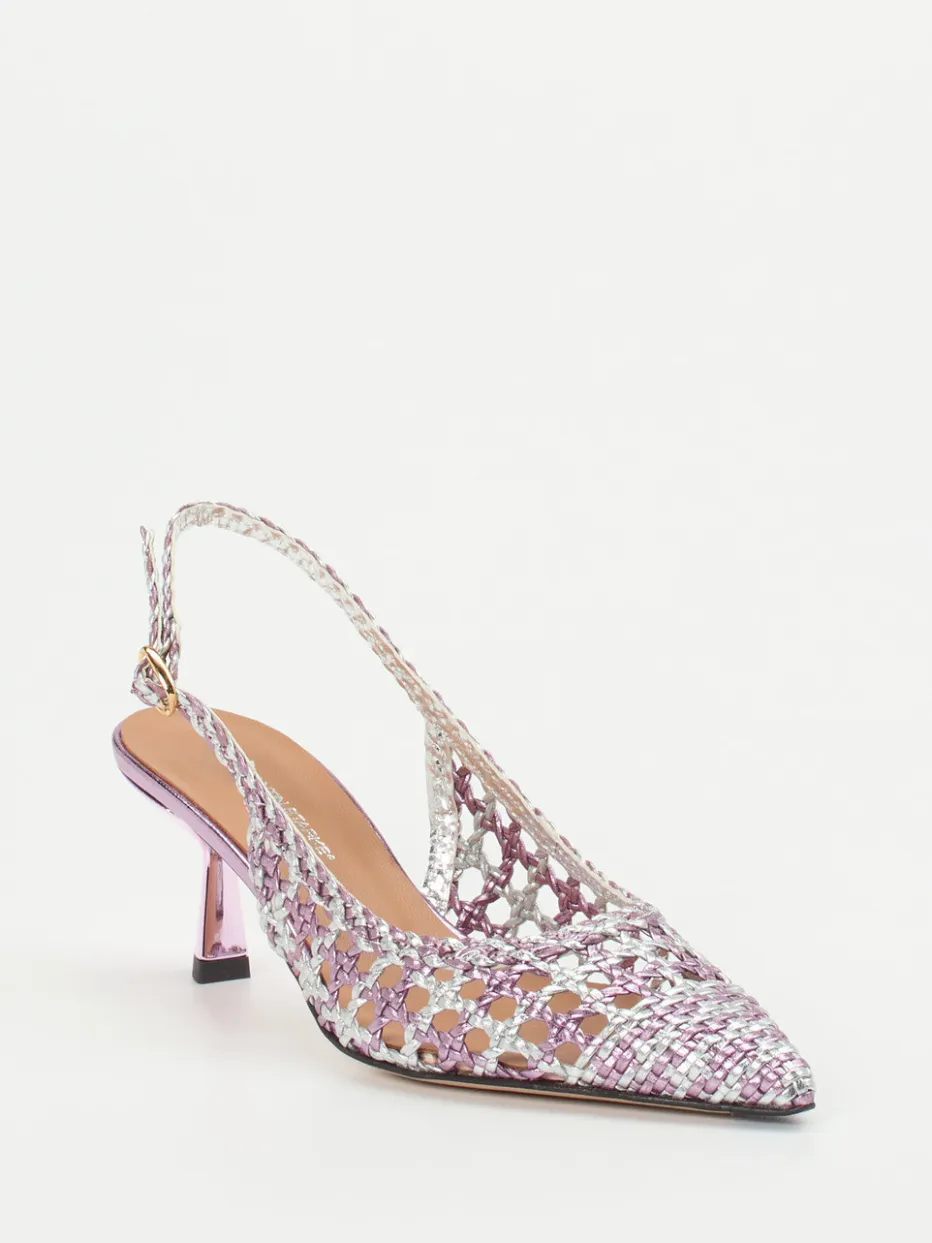 – Slingback-Pumps aus Flechtleder Flieder*Konstantin Starke