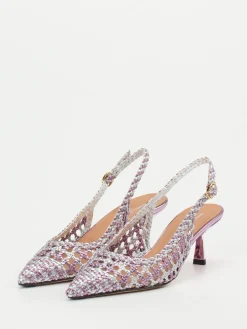 – Slingback-Pumps aus Flechtleder Flieder*Konstantin Starke