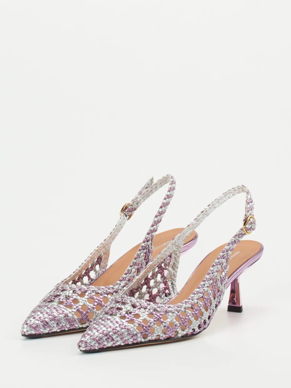 – Slingback-Pumps aus Flechtleder Flieder*Konstantin Starke