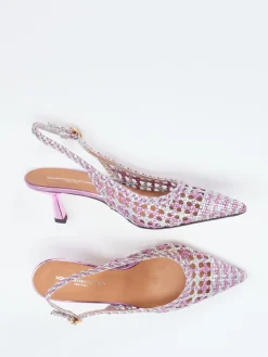 – Slingback-Pumps aus Flechtleder Flieder*Konstantin Starke
