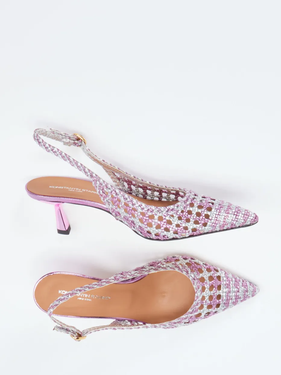 – Slingback-Pumps aus Flechtleder Flieder*Konstantin Starke