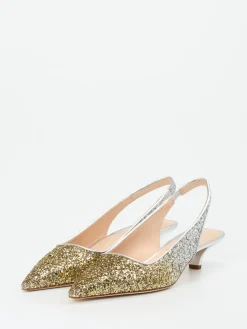 Damen Konstantin Starke – Slingback-Pumps aus Metallicleder Gold