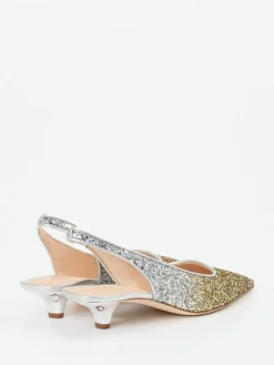 Damen Konstantin Starke – Slingback-Pumps aus Metallicleder Gold