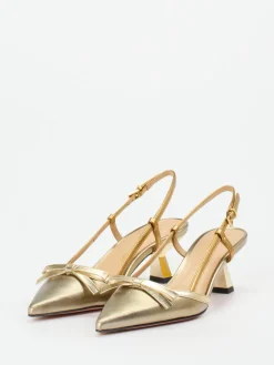 Damen Konstantin Starke – Slingback-Pumps aus Metallicleder