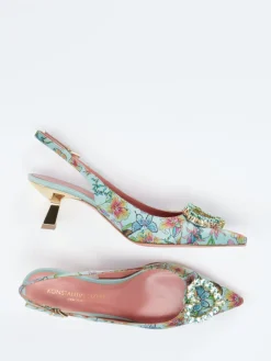 – Slingpumps aus Satin-Textil mintgrün*Konstantin Starke