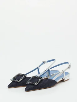 Damen Konstantin Starke – Slingpumps aus Textil und Metallicleder