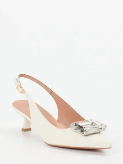 Damen Konstantin Starke – Slingpumps aus Lammleder cremeweiß