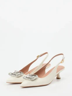 Damen Konstantin Starke – Slingpumps aus Lammleder cremeweiß