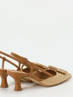 Damen Konstantin Starke – Slingpumps aus Flechtleder Beige