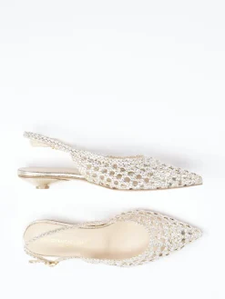 – Slingpumps aus Flechtleder Gold*Konstantin Starke Discount